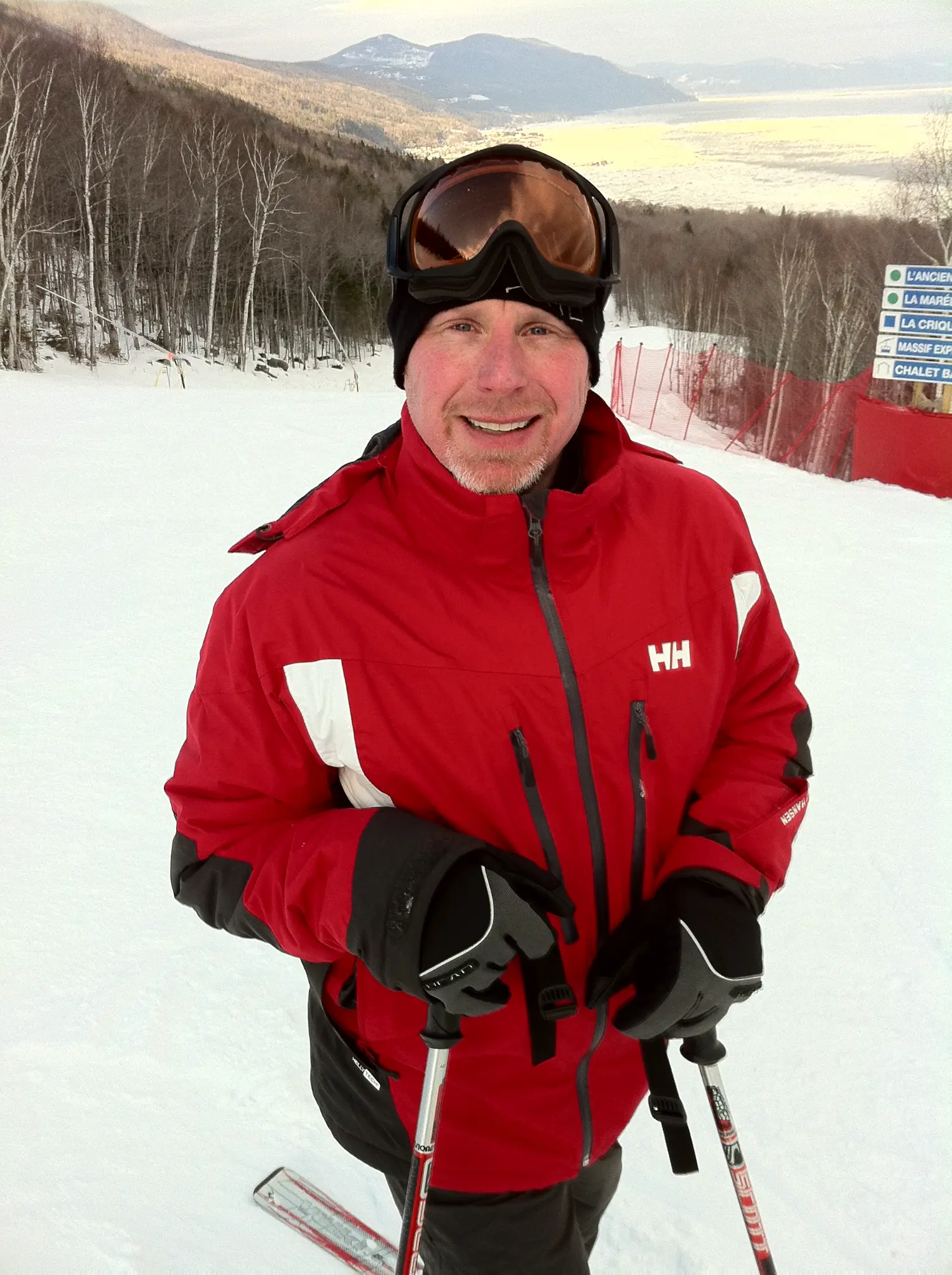 Earle G. Hall skiing in Quebec